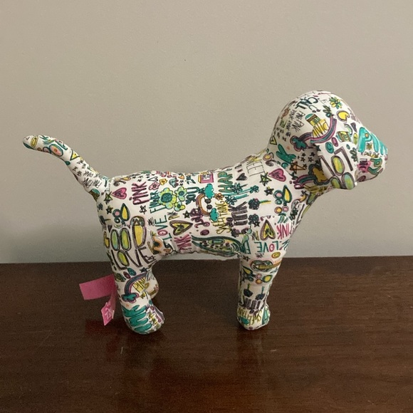 3 for $12 Bundle sale! Victoria's Secret Pink Plush Cloth Dog Graffiti Love - Picture 3 of 9